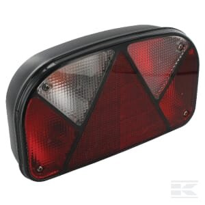 Galinė lempa LH, stačiakampė, 12V, raudona/skaidri, tvirtinama varžtais, 240x52mm, bajonetinis 5 kontaktų, Multipoint II by Aspöck 247000207