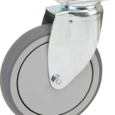 Sukiojamas ratukas, guminis ratas: Ø 100x32mm, plokštelės tvirtinimas: 77x67mm apkrova: 100kg, Tente – 2470PJP100P50