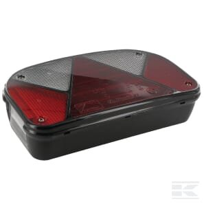 Galinė lempa RH, stačiakampė, 12V, raudona/skaidri, tvirtinama varžtais, 240x52mm, bajonetinis 5 kontaktų, Multipoint II by Aspöck 247200007