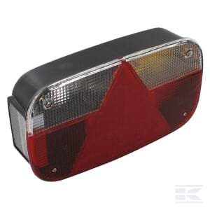 Galinė lempa RH (dešinė), stačiakampė, 12V, raudona/skaidri/geltona, tvirtinama varžtais, 244x, Multipoint III, Aspöck 248210007
