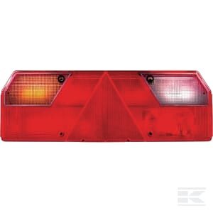Galinė lempa LH, stačiakampė, 24V, raudona/skaidri/geltona, tvirtinama varžtais, bajonetinis 7 kontaktų, Europoint by Aspöck 255000507