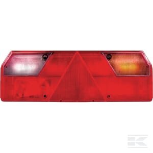 Galinė lempa RH, stačiakampė, 24V, raudona/skaidri/geltona, tvirtinama varžtais, bajonetinis 7 kontaktų, Europoint by Aspöck 255400507