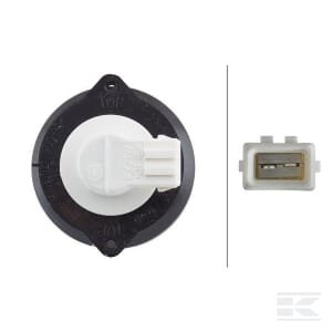 Posūkio žibintas 21W, apvalus, 12V, skaidrus/geltonas, korpusas: sidabrinis, tvirtinamas varžtais, Ø66mm, AMP kištukas, Hella 2BA009001201