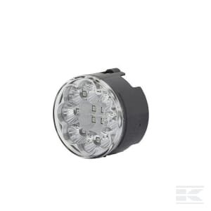 LED posūkio žibintas, apvalus, 12V, skaidrus, tvirtinamas varžtais, Ø66 mm, AMP 2 kontaktų, 12 LED, Hella 2BA009001431