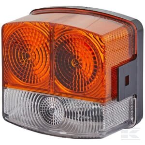 Posūkio ir gabaritinis žibintas LH 21/10W, kvadratinis, 12V, geltonas/skaidrus, tvirtinamas varžtais, 95x54.5x90mm, Hella 2BE002776251