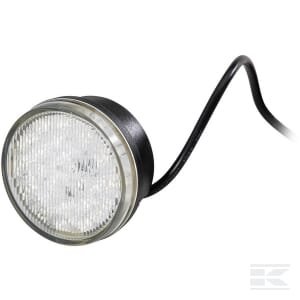 Posūkio ir gabaritinis žibintas LED, priekinis, apvalus, 12V, geltonas/baltas, tvirtinamas varžtais, Ø83mm, 25 LED, Hella 2BE980691001