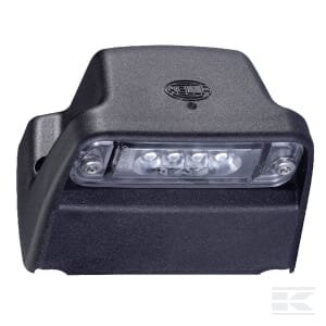 Numerio apšvietimas LED, stačiakampis, 12V, skaidrus, tvirtinamas varžtais, 93x63x66,2 mm, mentelės kontaktas, 4 LED, Hella 2KA010278421