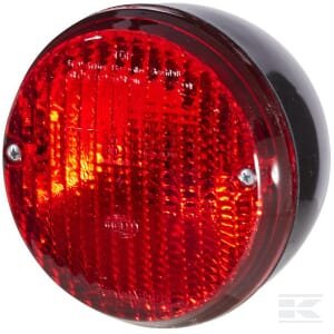 Rūko žibintas, apvalus, 12/24V, raudonas, tvirtinamas varžtais, Ø140mm, mentelės kontaktas, Hella 2NE001423011