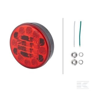 LED rūko žibintas, apvalus, 10/30V, raudonas, tvirtinamas varžtais, Ø122 mm, 24 LED, Hella ValueFit 2NE357027031