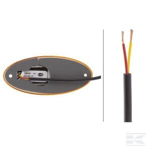 Gabaritinis žibintas LED, 0.50W, ovalus, 12V, geltonas, tvirtinamas varžtais, 101.6x45mm, 2 LED, Hella 2PS964295061