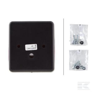 Galinė lempa, kvadratinė, 12/24V, raudona, tvirtinama varžtais, 90x60x80mm, Hella 2SA996012091