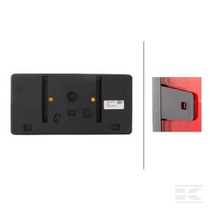 Galinė lempa RH, stačiakampė, 12/24V, raudona/oranžinė, tvirtinama varžtais, 210x66x108mm, Hella 2SD006040041