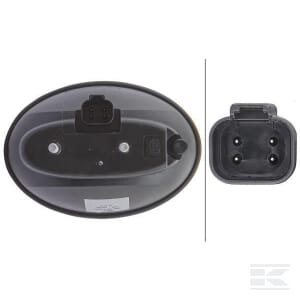 Galinė lempa, ovali, 12V, raudona/geltona, tvirtinama varžtais, 140.4x98.4x98.4mm, Hella 2SD343130071