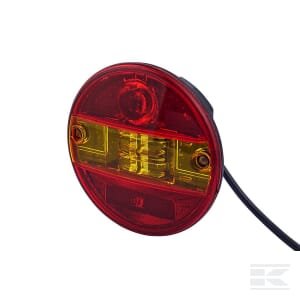 Galinė lempa LED, apvali, 12/24V, raudona/geltona, tvirtinama varžtais, 4 LED, Hella 2SD344100001