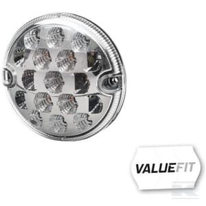 Galinė lempa LED, apvali, 10/30V, skaidri, tvirtinama varžtais, Ø95mm, 17 LED, Hella ValueFit 2SD357028001