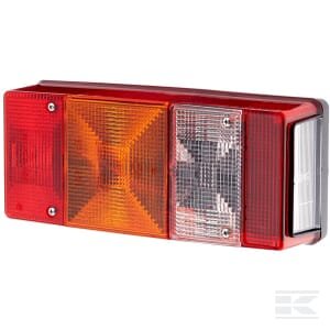 Galinė lempa RH, stačiakampė, 12V, raudona/oranžinė/balta, tvirtinama varžtais, 246x66x108mm, Hella 2SL007547061