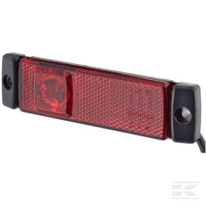 Gabaritinis žibintas LED, 1.20W, stačiakampis, 24V, raudonas, tvirtinamas varžtais, 130x32x1 LED, Hella 2TM008645941