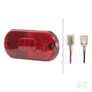 LED gabaritinis žibintas, stačiakampis, 24V, raudonas, tvirtinamas varžtais, 108x10.5x44mm, Hella ValueFit 2TM357009111