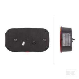 Galinė lempa LH, stačiakampė, 12V, raudona/geltona, tvirtinama varžtais, 247x138mm, Hella 2VB998232211