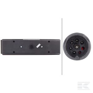 Galinė lempa, stačiakampė, 24V, skaidri/geltona/raudona, tvirtinama varžtais, 476x83x131mm, 8-pin, Hella 2VD007323131