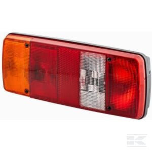 Galinė lempa LH, stačiakampė, 12/24V, raudona/ruda/geltona, tvirtinama varžtais, 343x75x133mm, Hella 2VP003567111