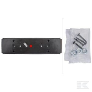 Galinė lempa RH, stačiakampė, 12/24V, geltona/skaidri/raudona, tvirtinama varžtais, 465x54x134 mm, Hella 2VP008204101