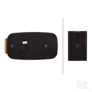 Galinė lempa RH, stačiakampė, 12V, raudona/geltona, tvirtinama varžtais, 247x60x138mm, Hella 2VP998232301