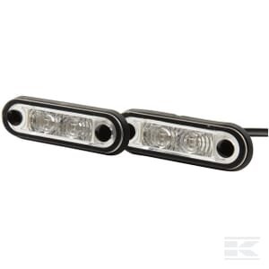 Gabaritinis žibintas LED, stačiakampis, 12/24V, raudonas, tvirtinamas varžtais, 78x, 2 LED, Hella 2XA959790401