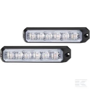 Įspėjamųjų žibintų komplektas LED (stroboskopinis), 12/24V, geltonas, 6 LED, horizontalus, aliuminio korpusas, Hella 2XD012160851
