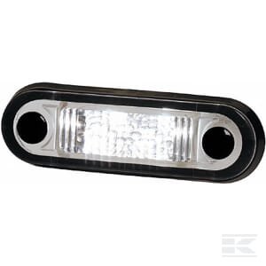 Gabaritinis žibintas LED, 0.50W, stačiakampis, 12/24V, baltas, tvirtinamas varžtais, 84x2 LED, Hella 2XT959510427