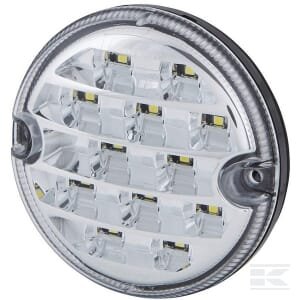 Atbulinės eigos žibintas LED, apvalus, 10/30V, skaidrus, tvirtinamas varžtais, Ø95mm, 17 LED, Hella 2ZR357028041