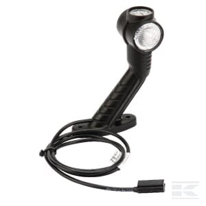 Gabaritinis žibintas RH LED, apvalus, 24V, raudona/balta/oranžinė, tvirtinamas varžtais, DC kištukas, Aspöck 313304057