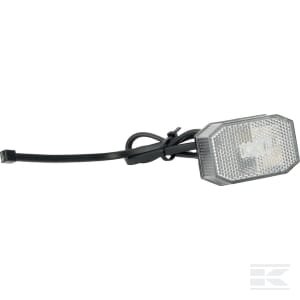 Gabaritinis žibintas LED, aštuonkampis, 12V, baltas, tvirtinamas varžtais, 65x28x44mm, Aspöck 316309007