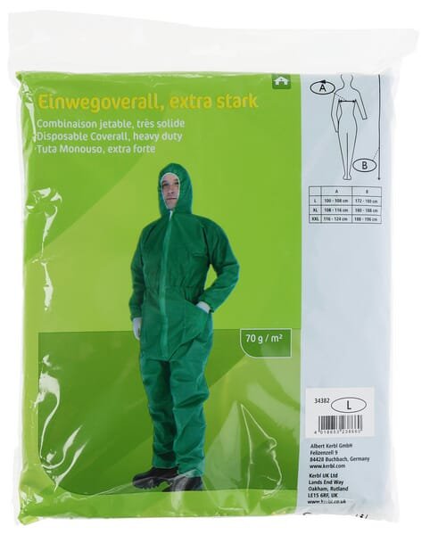 Vienkartinis kombinezonas, žalias, 70 g, dydis XL 34383KER - Image 2