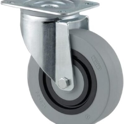 Pasukamas ratukas, Tente, poliamidinis ratas, Ø 125x36 mm, plokštė 105x85mm, apkrova 200 kg – 3470HUR125P62