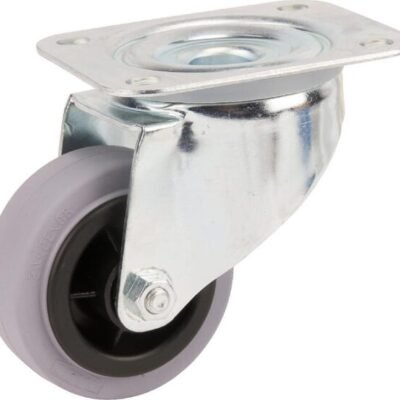Pasukamas ratukas, Tente, guminis ratas, Ø 80x35 mm, plokštė 105x85mm, apkrova 70 kg – 3470PIR080P62