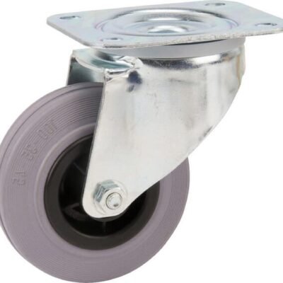 Pasukamas ratukas, Tente, guminis ratas, Ø 100x35 mm, plokštė 105x85mm, apkrova 75 kg – 3470PIR100P62