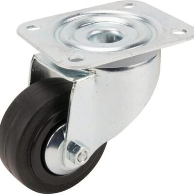 Pasukamas ratukas, Tente, guminis ratas, Ø 80x35 mm, plokštė 105x85mm, apkrova 70 kg – 3470PVJ080P62