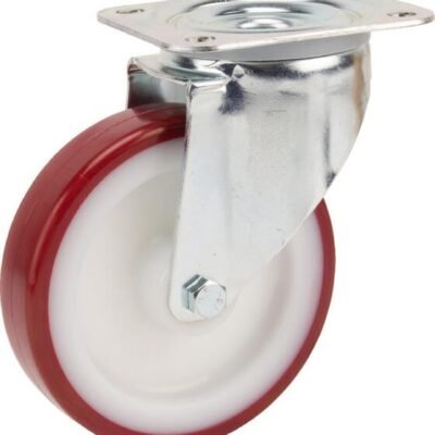 Pasukamas ratukas, Tente, ratas, Ø 125x32 mm, plokštė 105x85mm, apkrova 200 kg – 3470UAR125P62