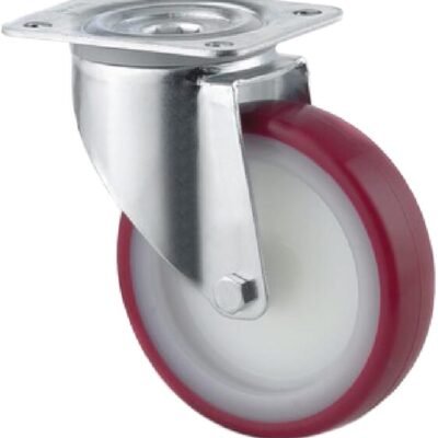 Pasukamas ratukas, Tente, ratas, Ø 160x40 mm, plokštė 137x105mm, apkrova 350kg – 3470UAR160P63