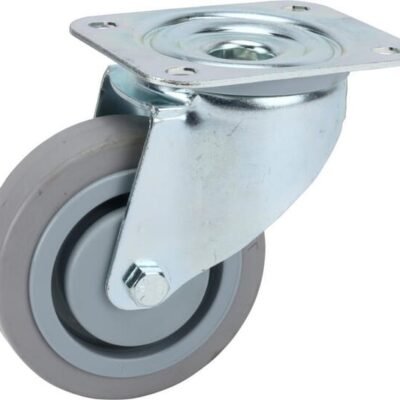 Pasukamas ratukas, Tente, guminis ratas, Ø 100x34 mm, plokštė 105x85mm, apkrova 160 kg – 3470UFP100P62