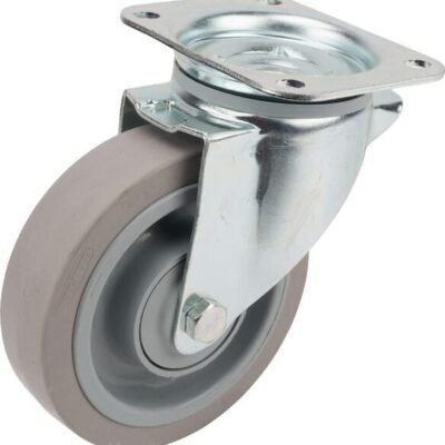 Pasukamas ratukas, Tente, guminis ratas, Ø 160x46 mm, plokštė 137x105mm, apkrova 300kg – 3470UFP160P63