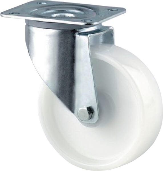 Pasukamas ratukas, Tente, poliamidinis ratas, Ø 125x40 mm, plokštė 105x85mm, apkrova 250kg – 3470UOJ125P62