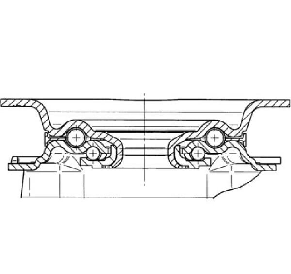 Pasukamas ratukas, Tente, poliamidinis ratas, Ø 200x50 mm, plokštė 137x105mm, apkrova 350kg – 3470UOR200P63 - Image 2