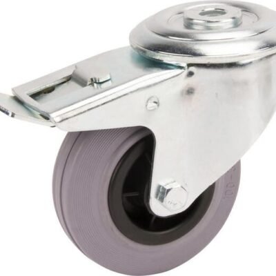 Pasukamas ratukas, Tente, guminis ratas, Ø 100x35 mm, apkrova 75 kg – 3477PIR100P3013