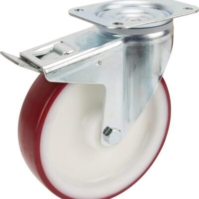 Pasukamas ratukas, Tente, ratas, Ø 125x32 mm, plokštė 105x85mm, apkrova 200 kg – 3477UAR125P62