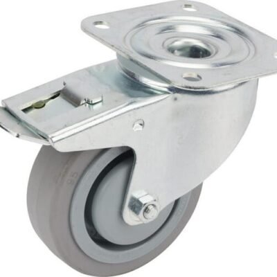 Pasukamas ratukas, Tente, guminis ratas, Ø 100x34 mm, plokštė 105x85mm, apkrova 160 kg – 3477UFP100P62