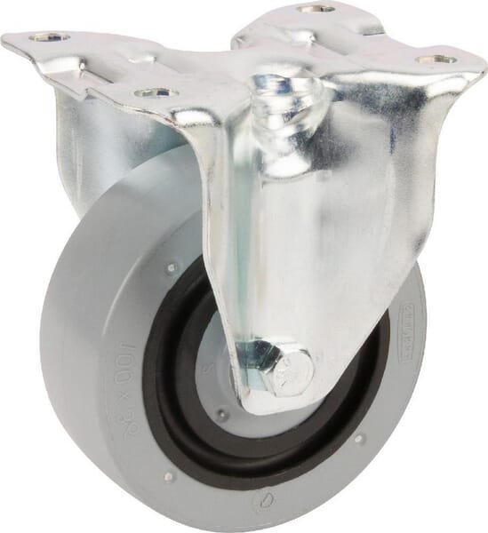 Fiksuotas ratukas, Tente, poliamidinis ratas, Ø 100x36 mm, plokštė 103x85mm, apkrova 160 kg – 3478HUR100P62
