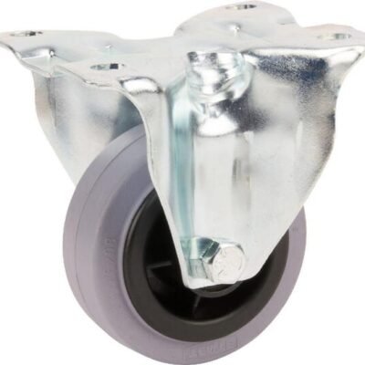 Fiksuotas ratukas, Tente, guminis ratas, Ø 80x35 mm, plokštė 103x85mm, apkrova 70 kg – 3478PIR080P62