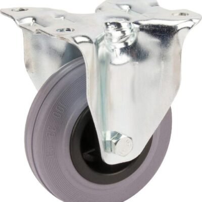 Fiksuotas ratukas, Tente, guminis ratas, Ø 100x35 mm, plokštė 103x85mm, apkrova 75 kg – 3478PIR100P62